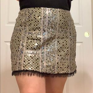 Sequin gold/silver mini skirt